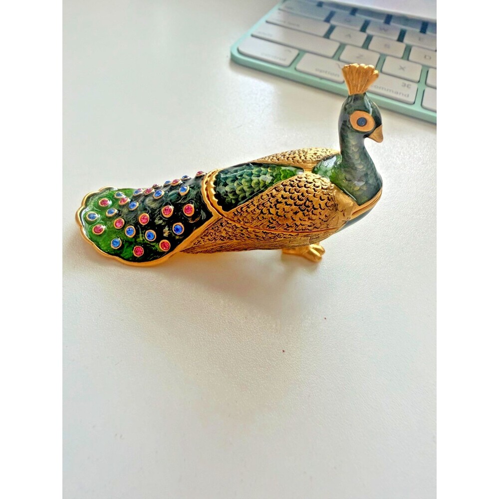Estee Lauder 2003 Precious Peacock Solid Perfume Compact Swarovski NIB Full